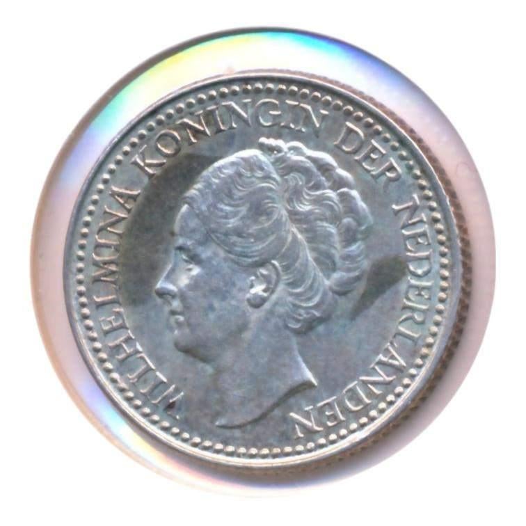 Nederland 1/2 Gulden 1929-b Wilhelmina opgestoken haar