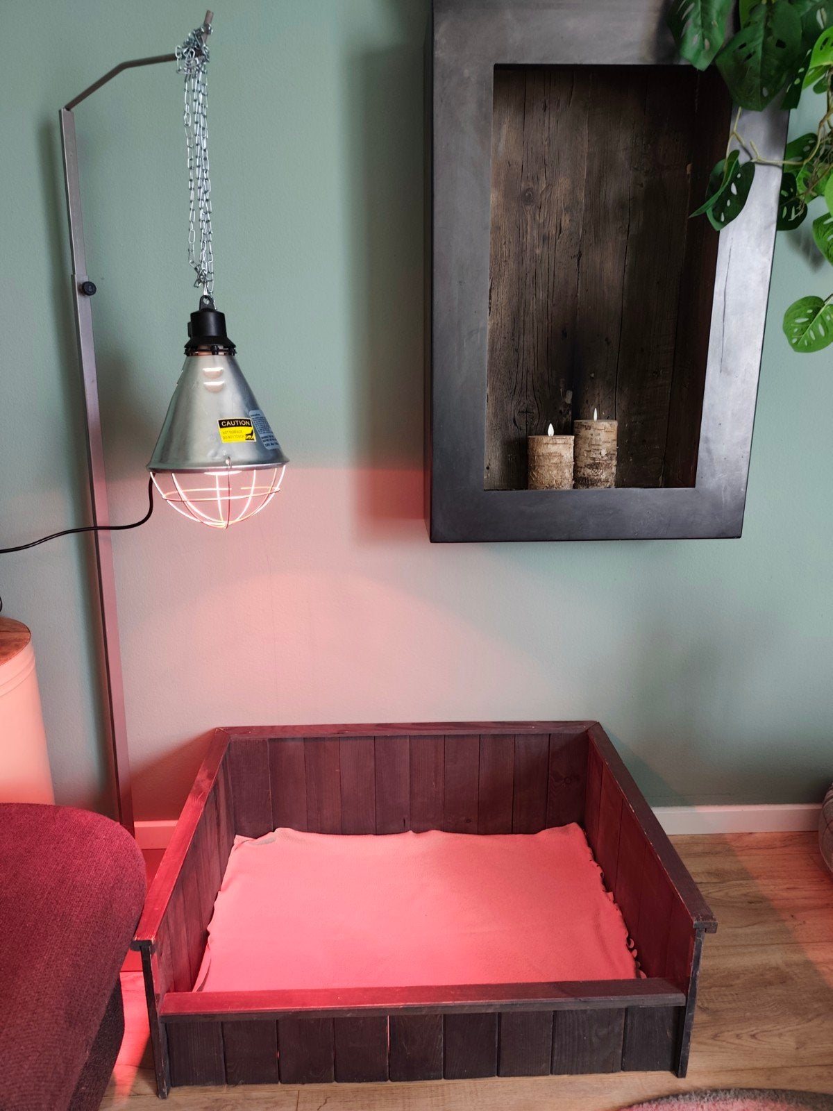 Werpkist 75x55cm, met armatuur en warmtelamp, Dieren en Toebehoren, Ophalen of Verzenden, 110 cm of meer, Minder dan 65 cm