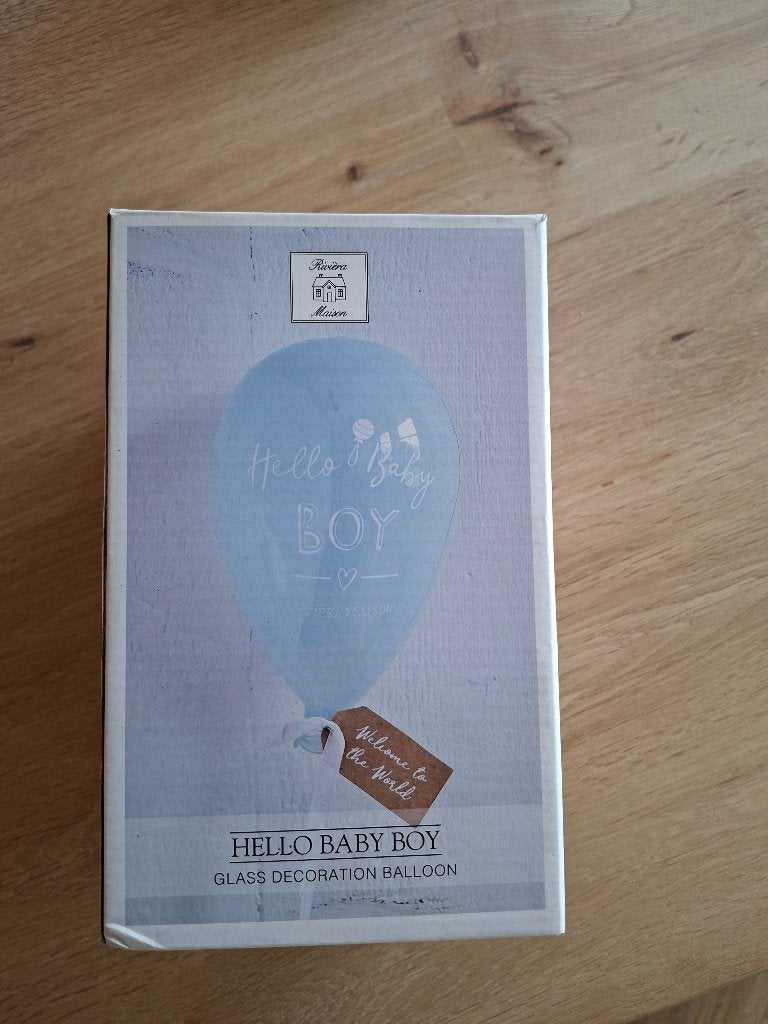 Riviera Maison Hello Baby Boy Glazen Decoratie Ballon, Ophalen of Verzenden, Nieuw