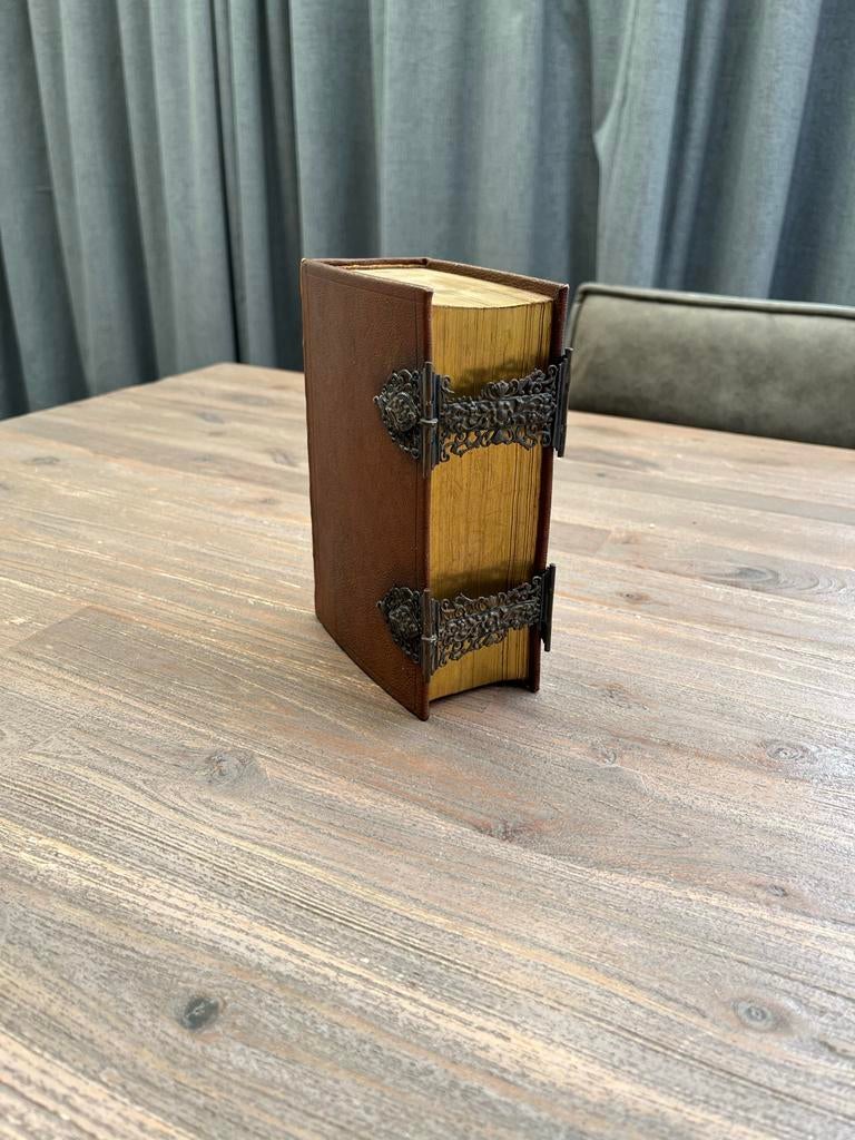 Antieke Bijbel uit 1856 met zilveren sloten en Stamboom, Ophalen of Verzenden