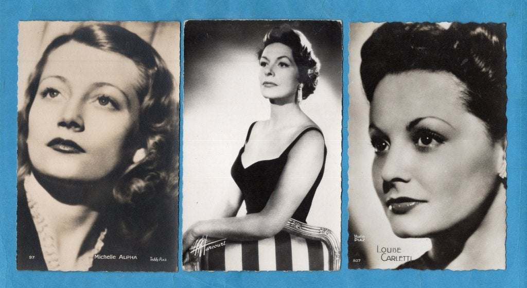 3x Filmsterrenkaarten Michelle Alpha, Loube Carletti - D159, Verzenden, 1940 tot 1960, Ongelopen, Sterren en Beroemdheden