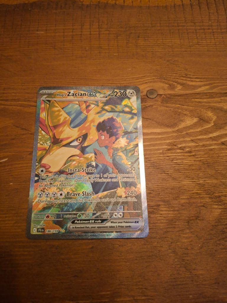 Hop's Zacian 186/159 Journey Together Pokémon Kaart, Ophalen of Verzenden, Zo goed als nieuw, Losse kaart, Foil