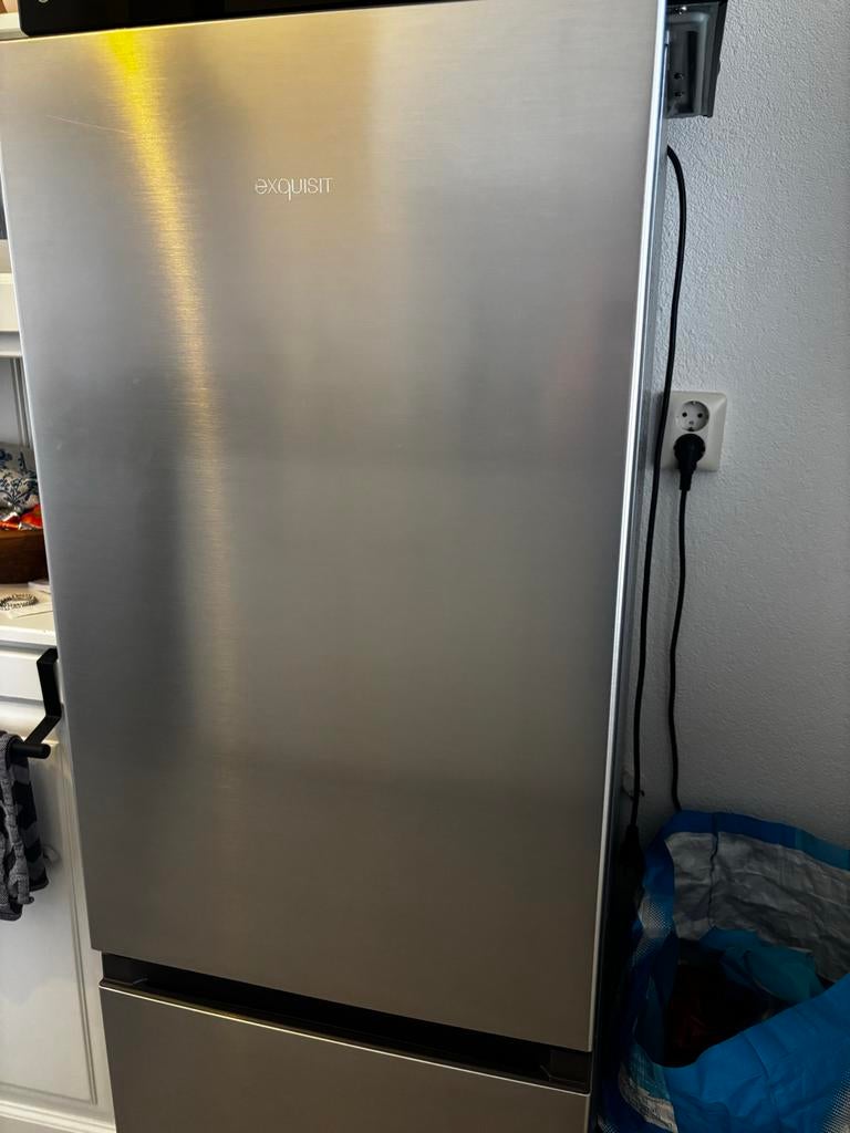 Exquisit Koelkast met Aparte Vriezer - RVS Look, Witgoed en Apparatuur, Ophalen, 150 tot 200 liter, Met aparte vriezer, 160 cm of meer