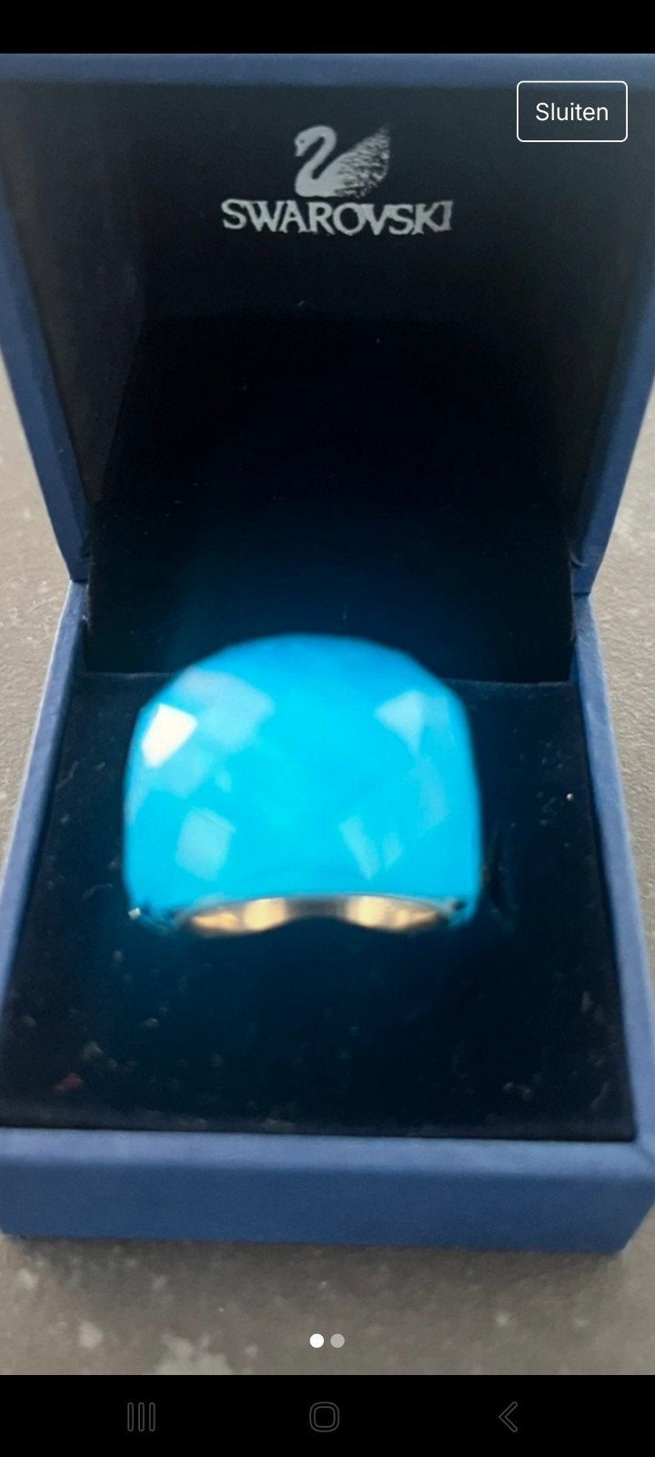 Swarovski ring, Verzenden, Kleiner dan 17, Dame, Zilver