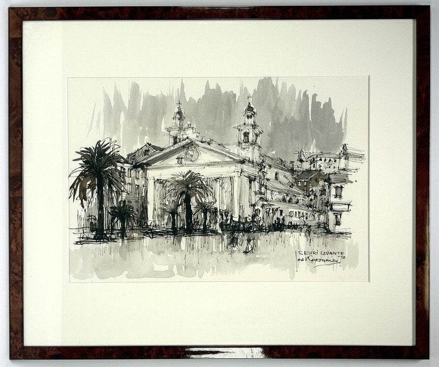 181. Inkttekening, Jan Korthals – "Sestri Levante", 1979, Ophalen