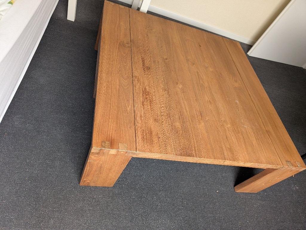 Salontafel hardhout 100x100x35cm, Ophalen, Gebruikt, Modern, 5 – 50