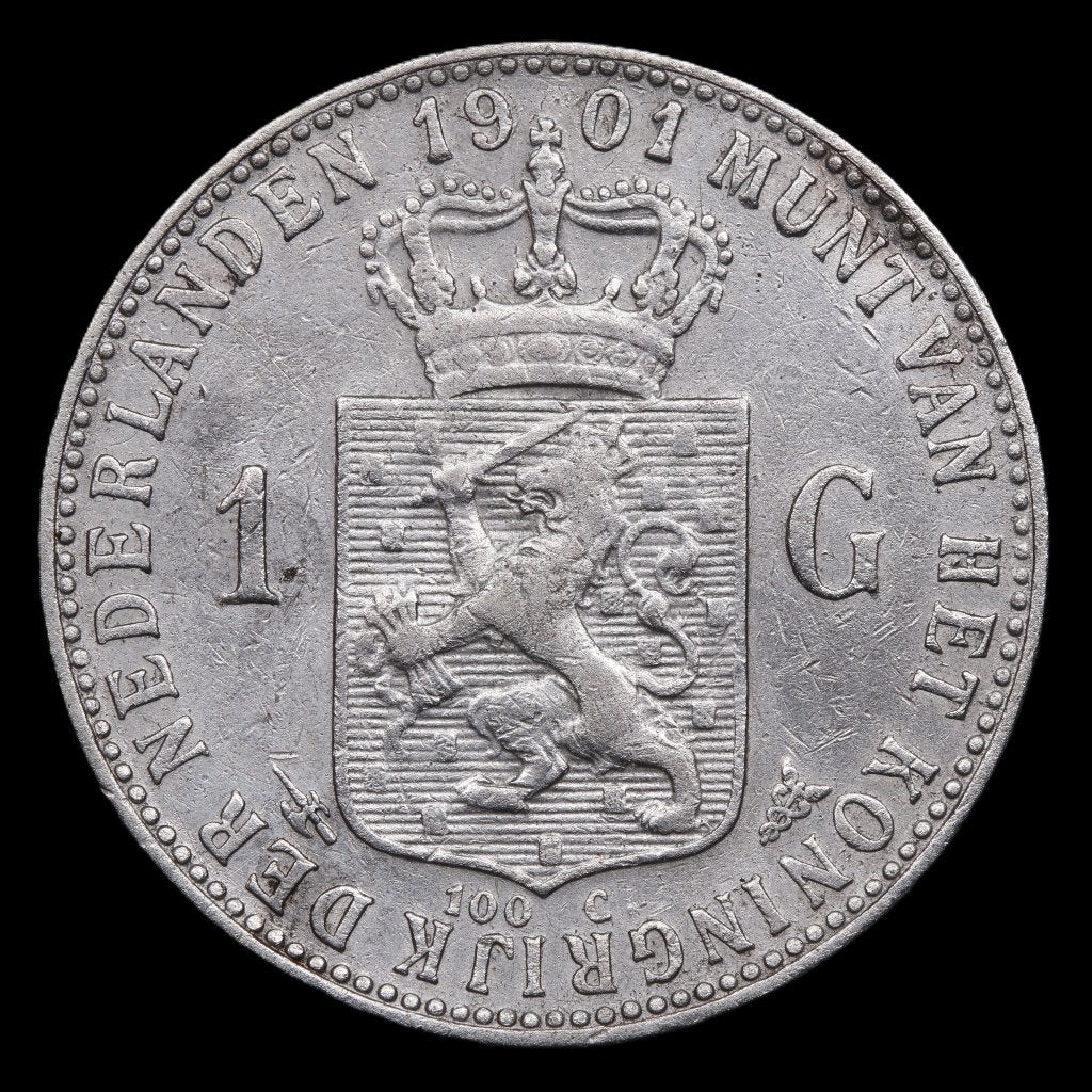 Gulden 1901. Zfr., 1 gulden, Zilver, Ophalen of Verzenden, Koningin Wilhelmina