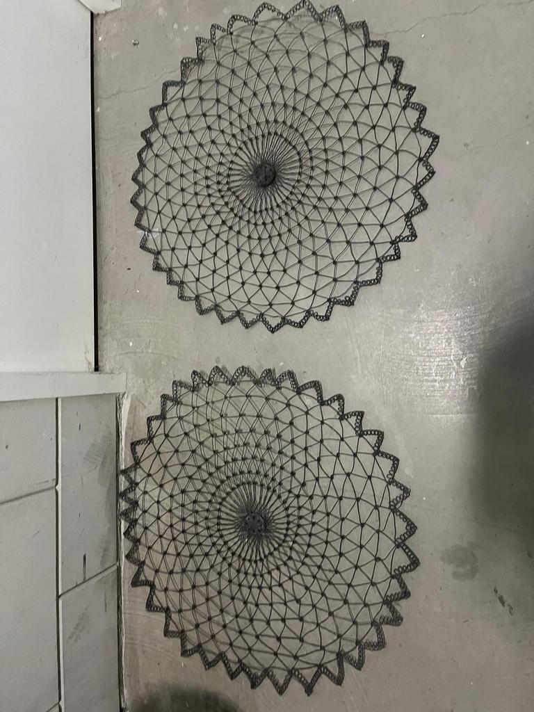 Set van 2 metalen wanddecoraties - Mandala design, Ophalen, Metaal, Wandsculptuur, Zwart