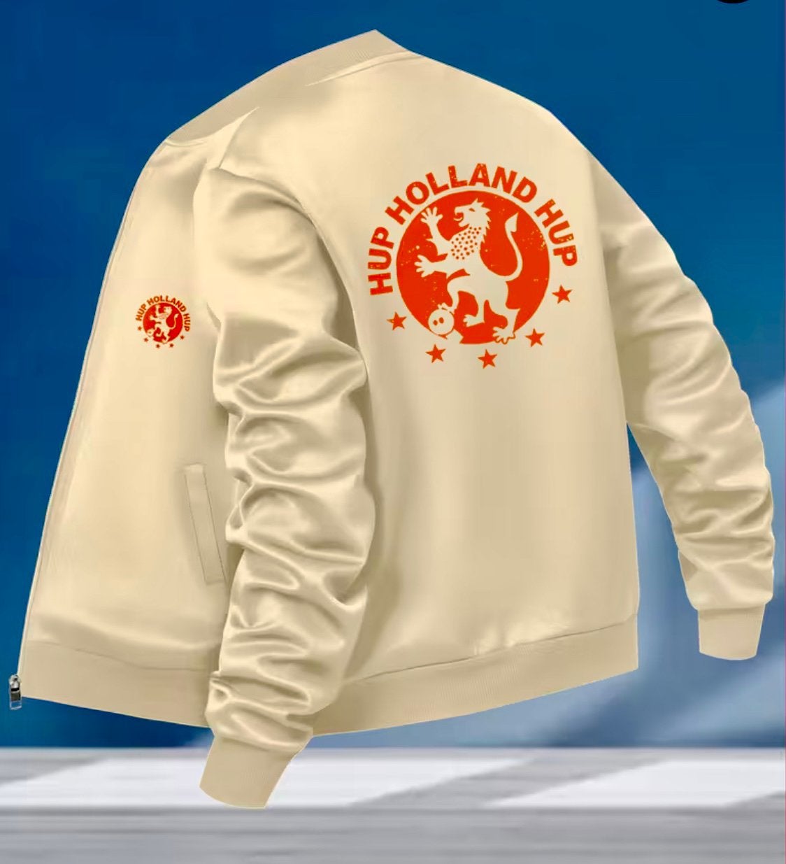 Dames jasje bomberjack “oranje” Nederland Holland l - xl, Ophalen of Verzenden, Nieuw, Maat 42/44 (L), Beige