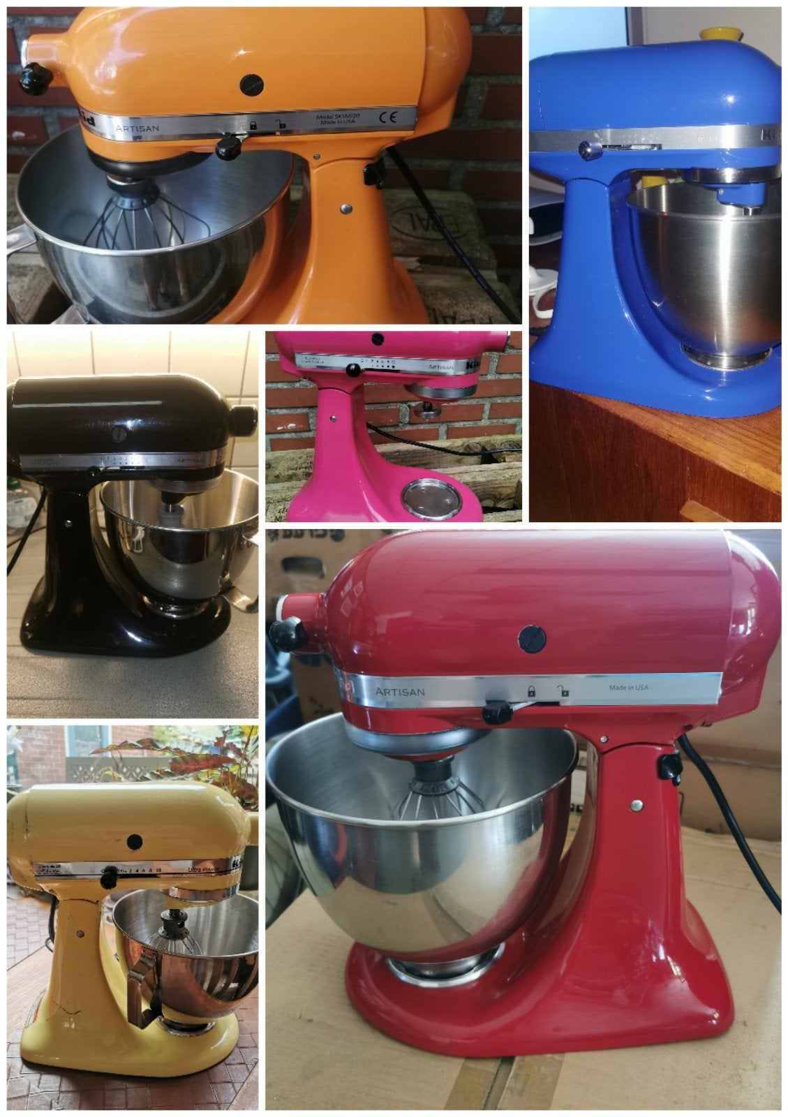 \*\*KitchenAid keukenmixers – diverse kleuren en modellen\*\, 4 liter of meer, Ophalen of Verzenden, Gebruikt, 3 snelheden of meer