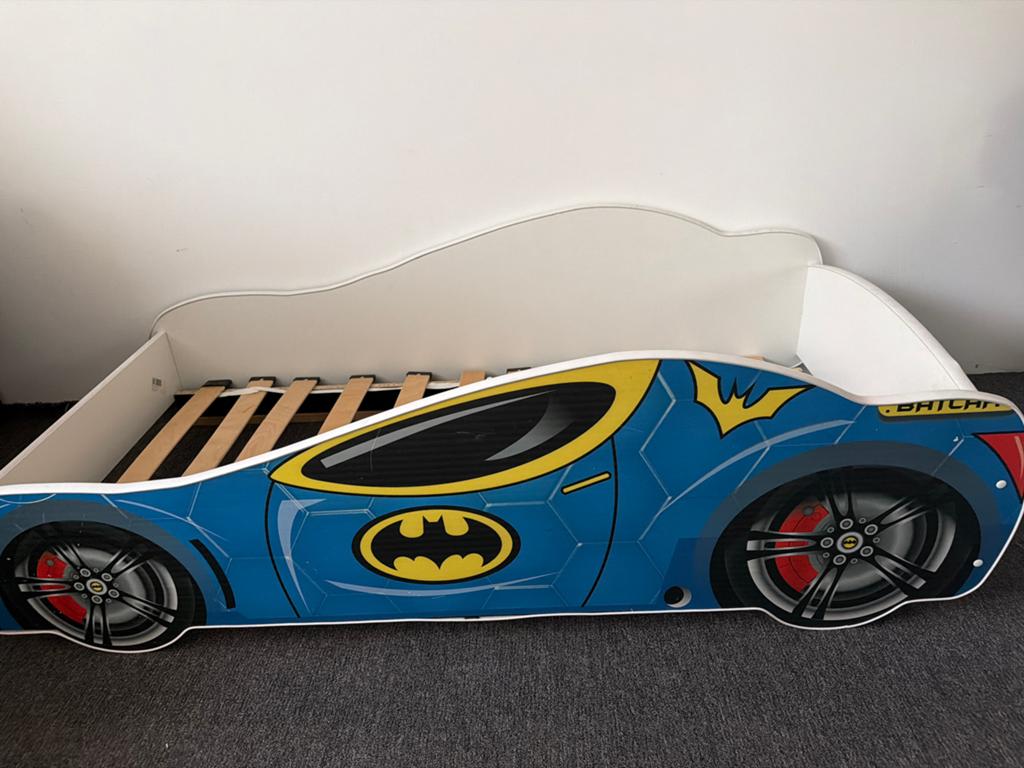 Batman Autobad met matras voor jongens, Ophalen, 85 tot 100 cm, Gebruikt, Lattenbodem