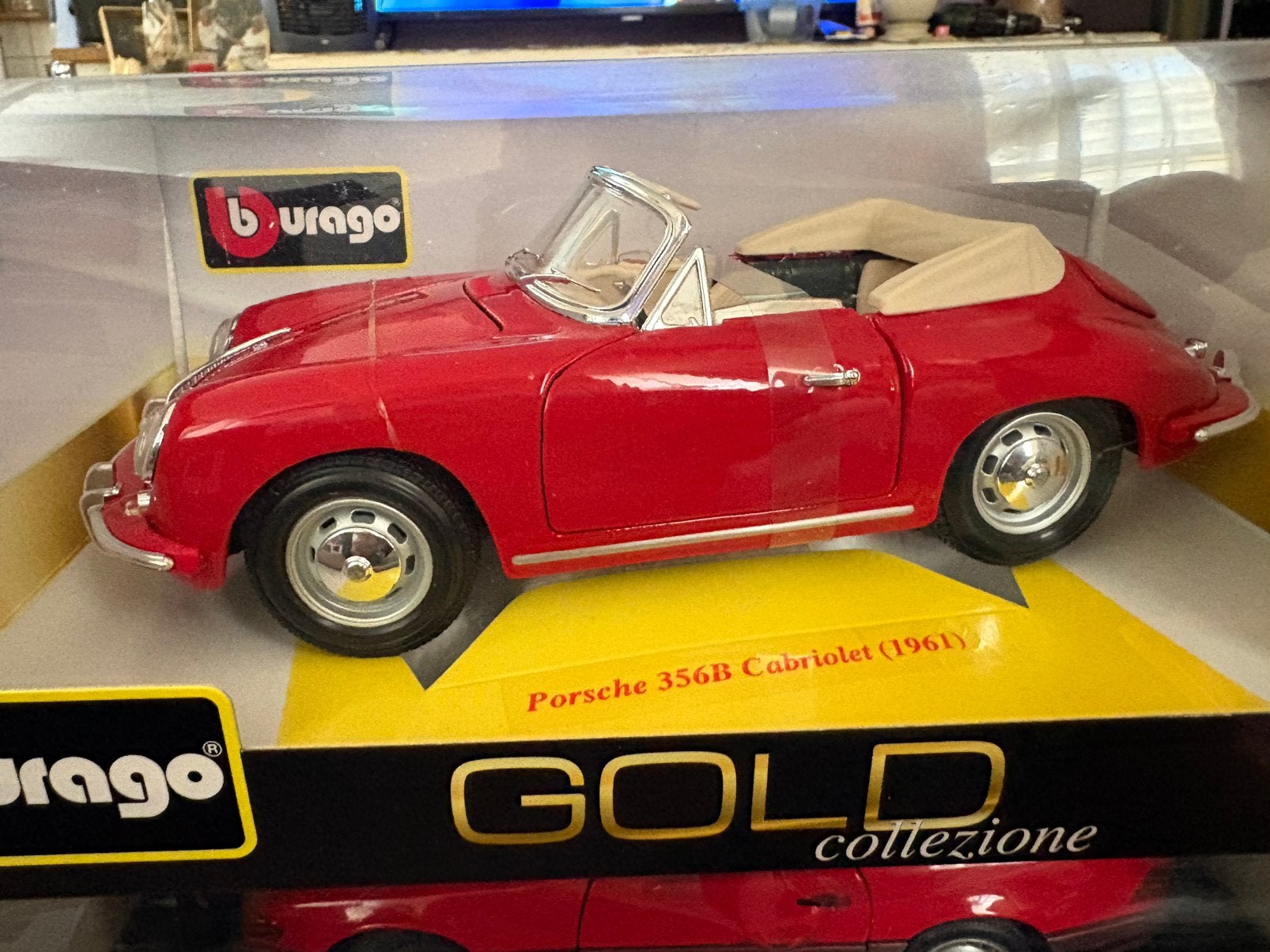Porsche. 356. Cabriolet.  1961.    Burago, Ophalen of Verzenden, Zo goed als nieuw, Bburago