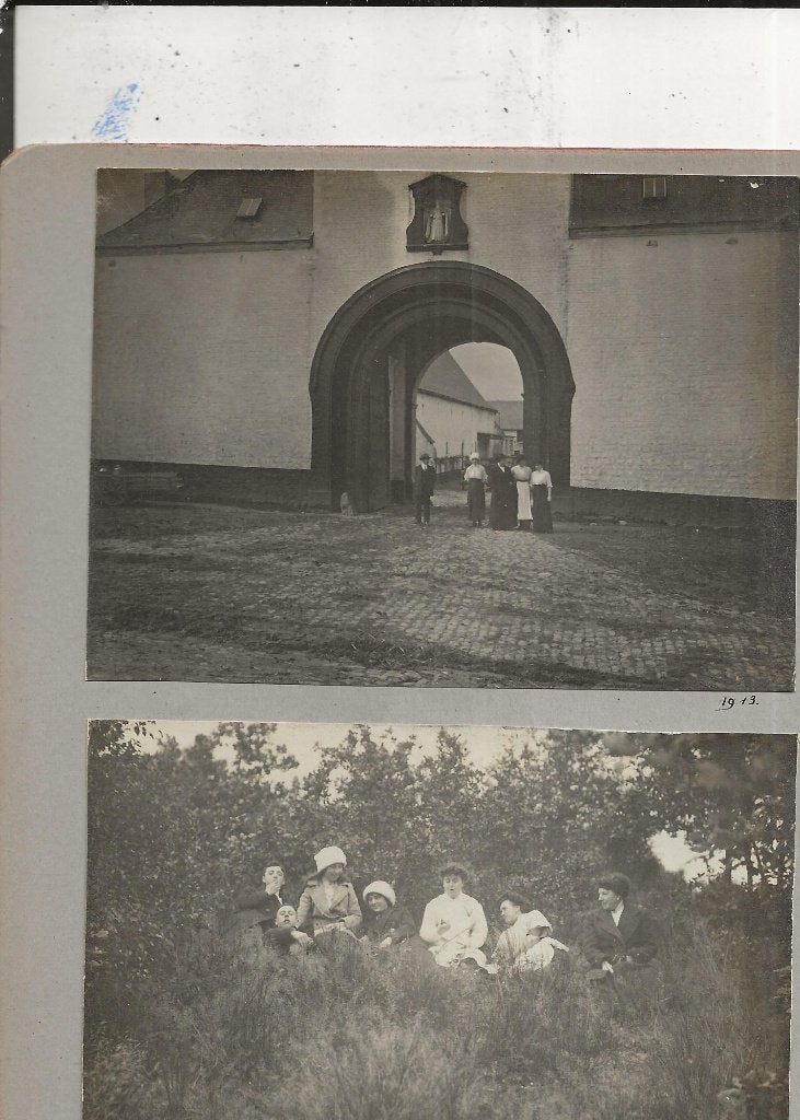 Drie opnames Poort en in het bosch en op de trap bij  Villa, Ophalen of Verzenden, Voor 1920, Ongelopen