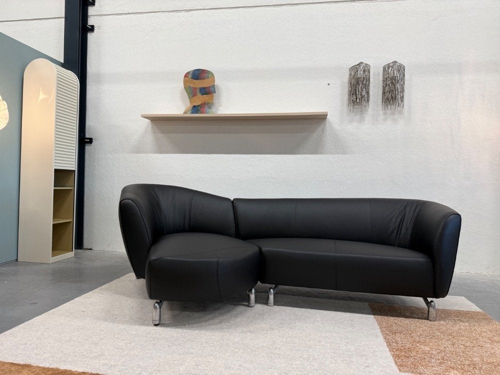 Nieuw Leolux Pupilla hoekbank zwart leer design Bank 260, 250 tot 300 cm, Leolux, Info@leolux.nl, Hoekbank