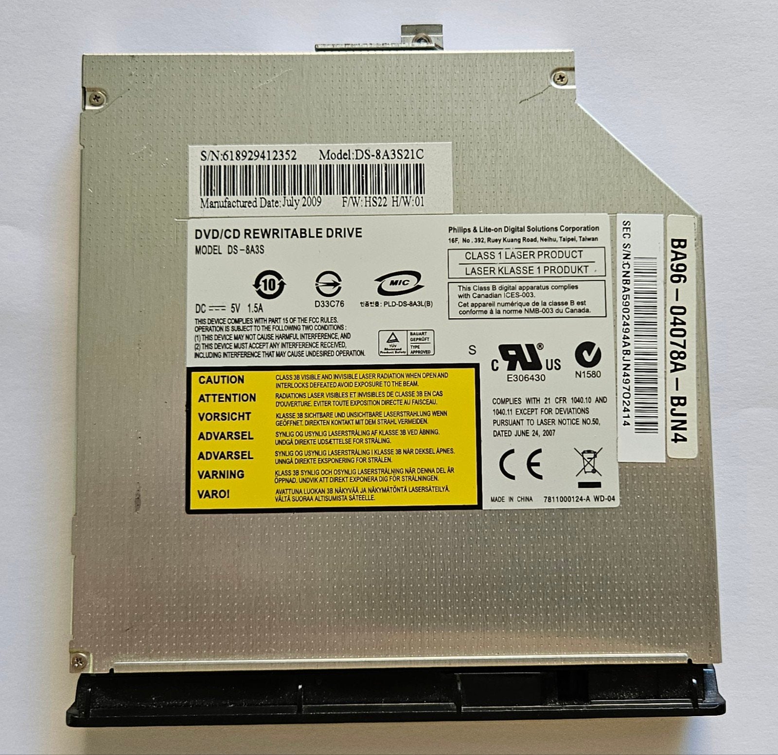 Interne DVD/CD Rewritable Drive Philips DS-8A3S, Intern, Gebruikt, Dvd, Ophalen of Verzenden