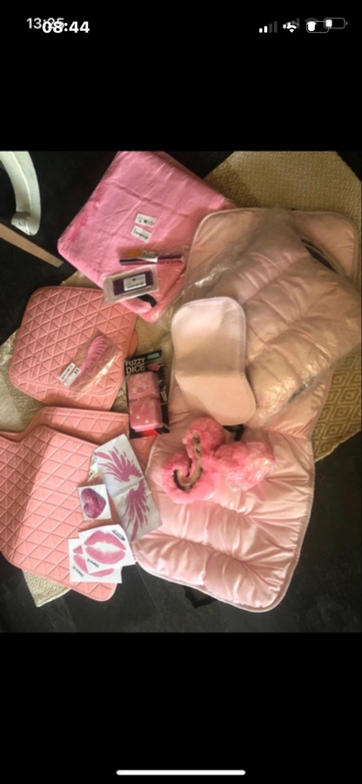 Roze auto hoezen set met accessoires voor 2 stoelen, Auto diversen, Ophalen of Verzenden, Nieuw