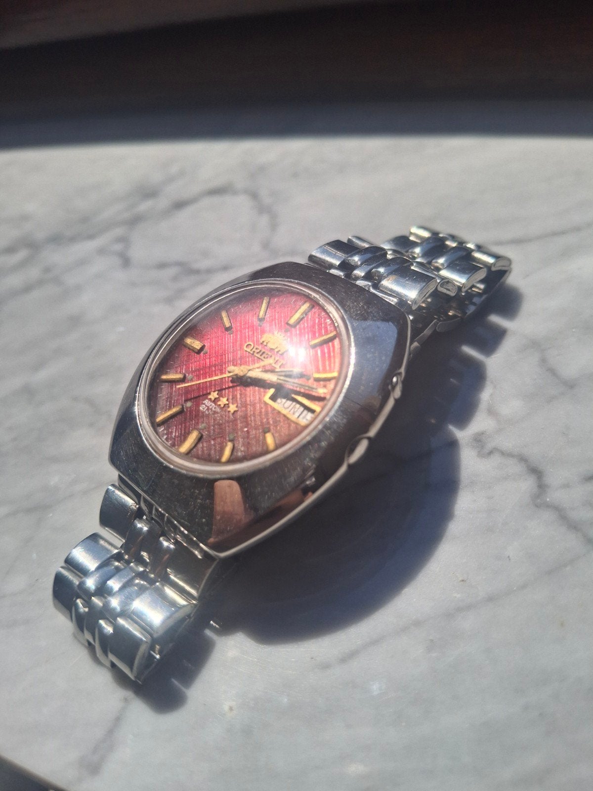 Vintage Orient 3 Star Automatic 21 Jewels – Day Date, Verzenden
