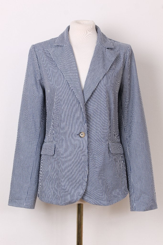 Zomer! Katoenen blazer KING LOUIE maat 42, Blauw, Maat 42/44 (L), Ophalen of Verzenden, Zo goed als nieuw