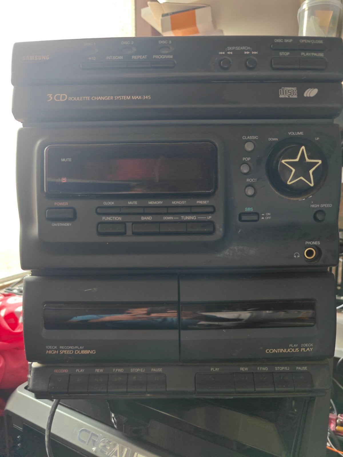 Samsung MAX-345 3 CD Roulette Changer Systeem, Ophalen, Gebruikt, Cassettedeck, Overige merken