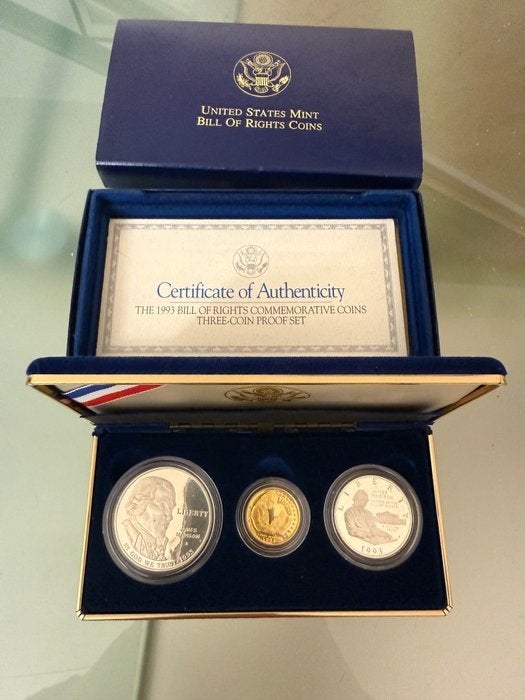 USA BILL OF RIGHTS 1993 PROOF, Ophalen of Verzenden, Overige waardes, Zilver