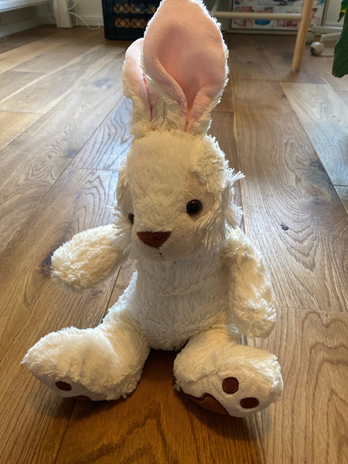 Schattig wit konijn knuffel met roze oren, Konijn, Ophalen of Verzenden, Zo goed als nieuw, Middelgroot (20 tot 80 cm)