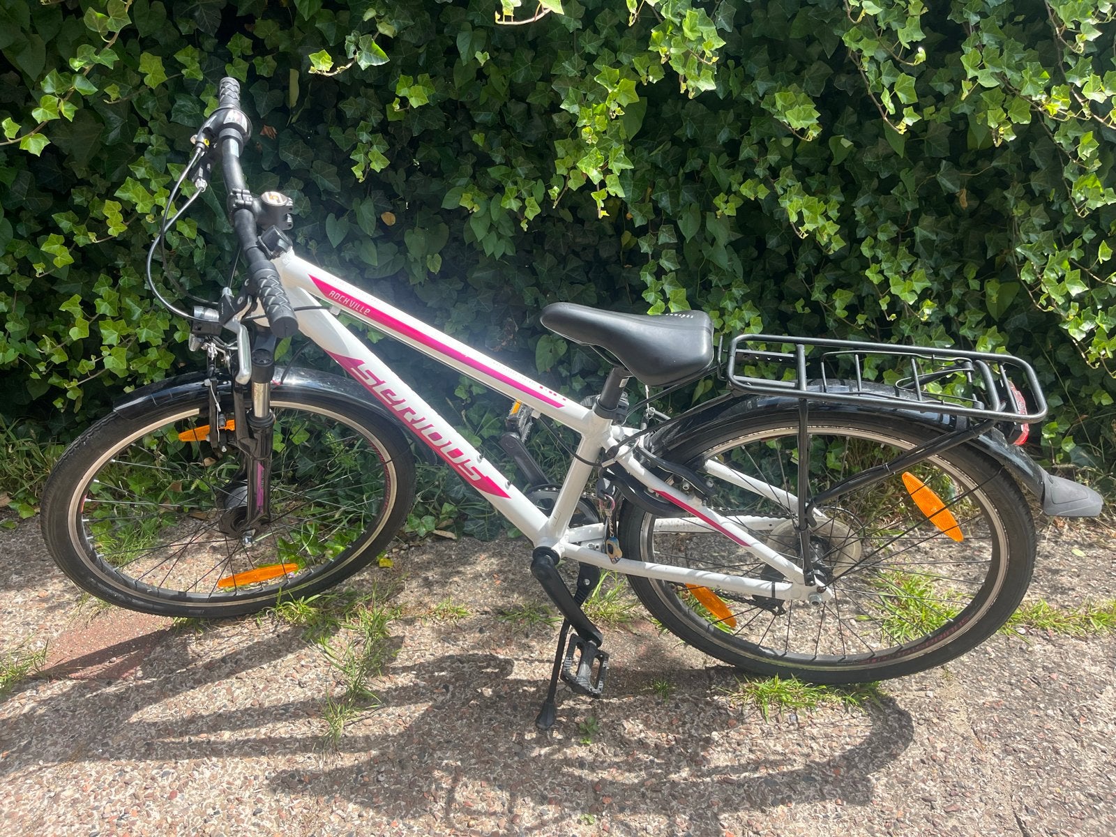 Kinderfiets meisjes mountainbike 24 inch met 7 versnellingen, Ophalen, Velgrem, Handrem, Gebruikt