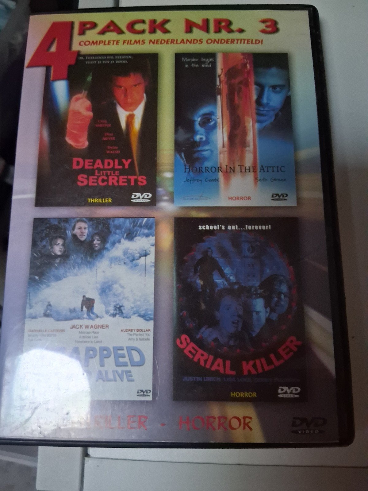 4-pack DVD: Deadly Little Secrets, Horror in the Attic e.a., Horror, Vanaf 16 jaar, Nederlands, Ophalen of Verzenden