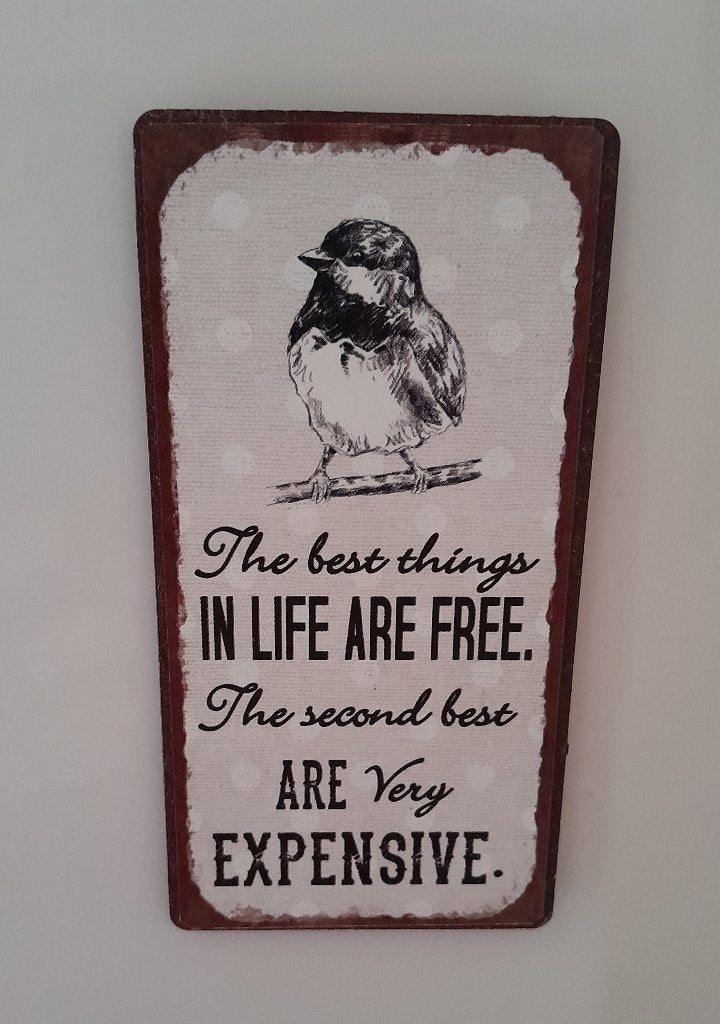 ~ Koelkastmagneet Best Things In Life Vogeltje Magneet, Verzamelen, Verzenden, Zo goed als nieuw