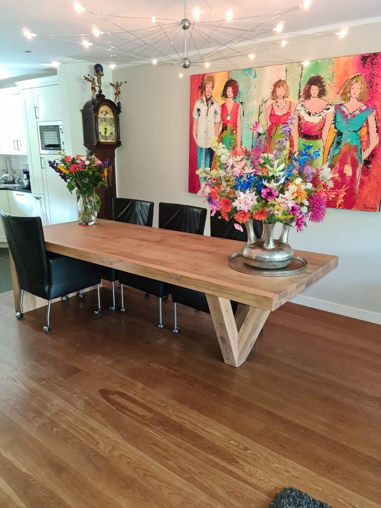 Tafel, Ophalen, Eikenhout, 200 cm of meer, 50 tot 100 cm