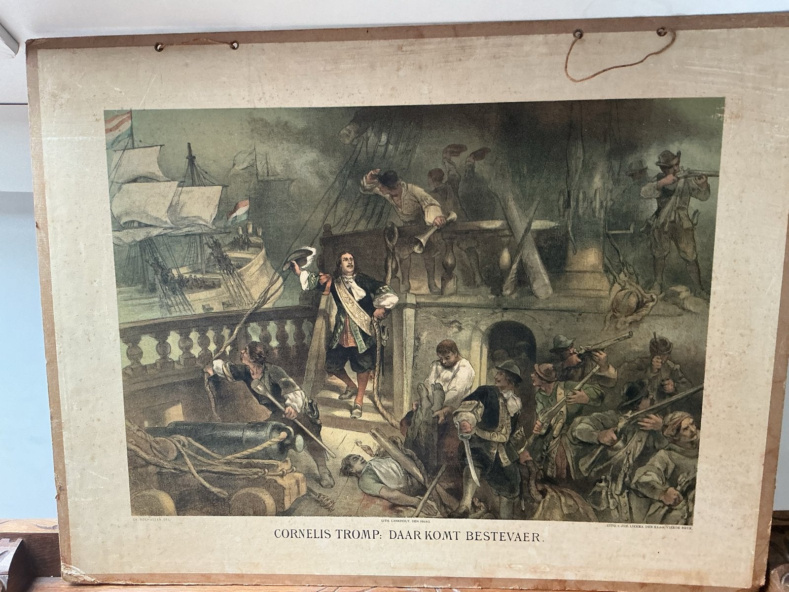 Antieke schoolplaat: Cornelis Tromp, Daar komt Bestevaer, Antiek en Kunst, Ophalen, Geschiedenis