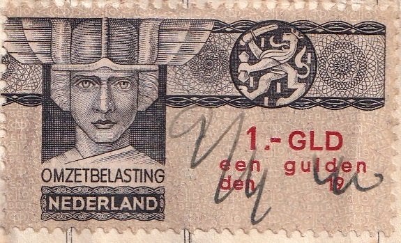 Oude Omzet belasting zegels Nederland, Ophalen of Verzenden, Gebruikt