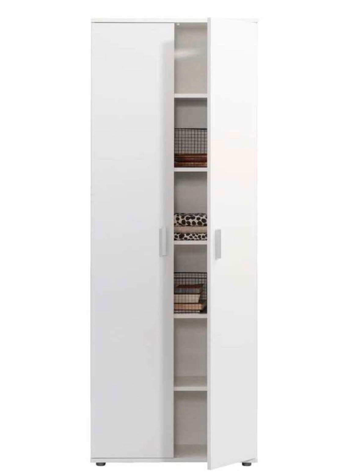 Kast Inca 2-deurs - wit - 184x70x34,5 cm, Ophalen, Nieuw, 50 tot 100 cm, 150 tot 200 cm