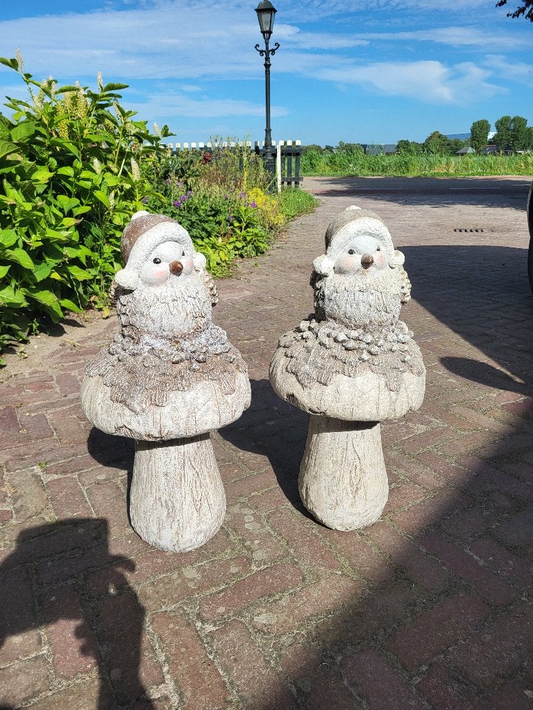 2 vogelbeeld op een paddenstoel, Verzamelen, Beelden en Beeldjes, Ophalen, Zo goed als nieuw, Dier