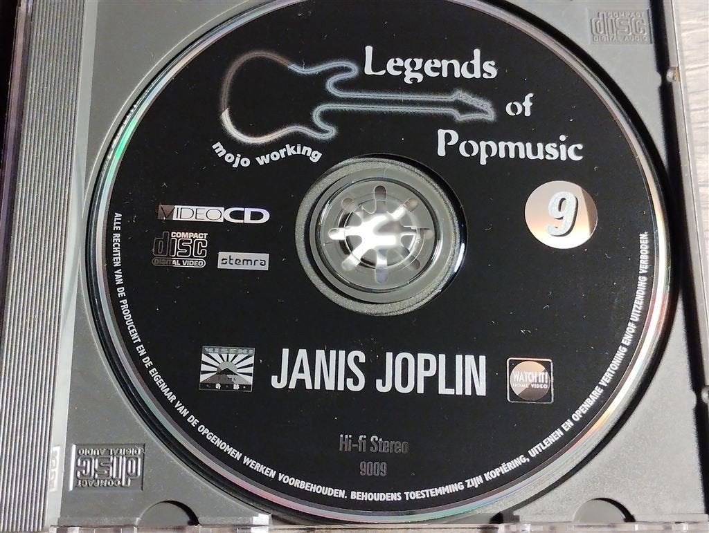 Janis Joplin - Legends Of Popmusic 9 [Video Cd], Cd's en Dvd's, Ophalen of Verzenden, 1960 tot 1980, Zo goed als nieuw, Jazz