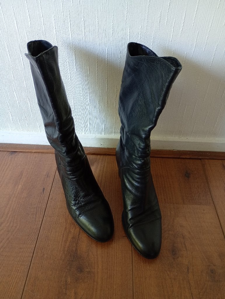 Zwarte Manfield laarzen, Ophalen, Gedragen, Zwart, Lage of Enkellaarzen