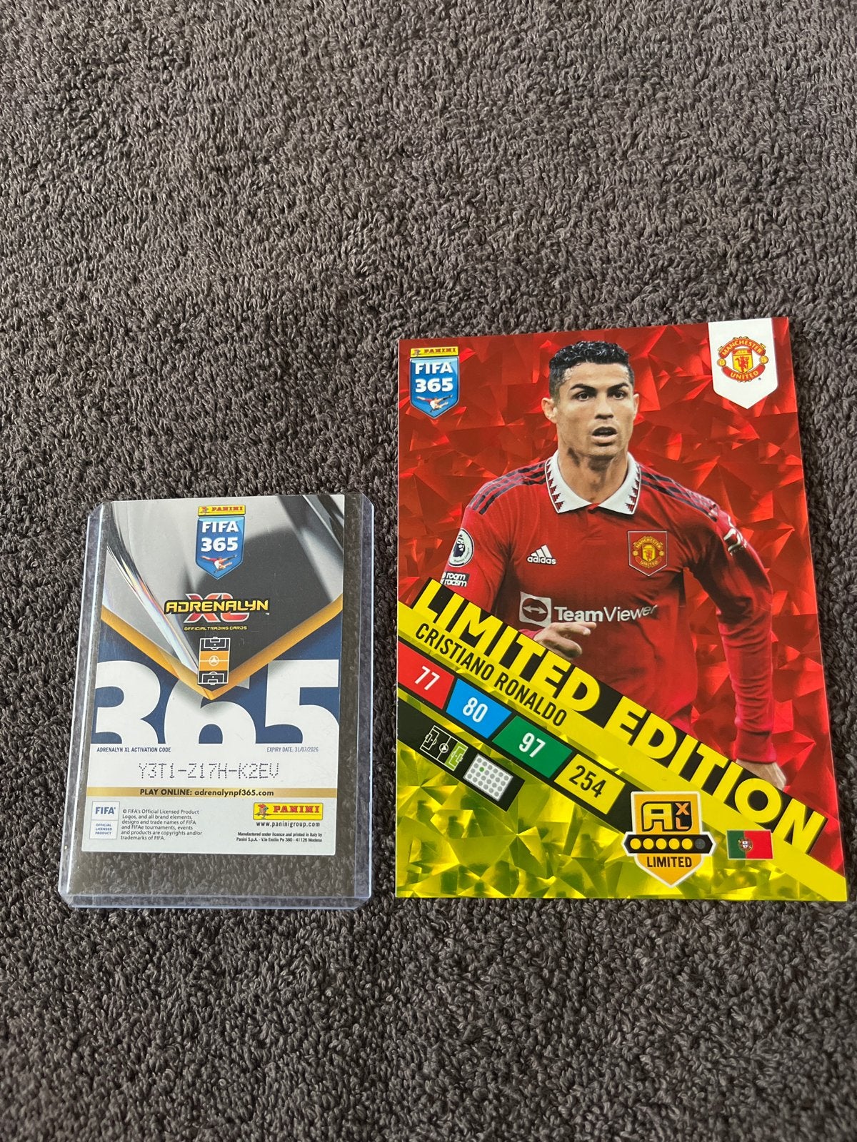 Panini FIFA 365 Adrenalyn XL 2023 Cristiano Ronaldo Limited, Ophalen of Verzenden, Zo goed als nieuw, Buitenlandse clubs, Spelerskaart