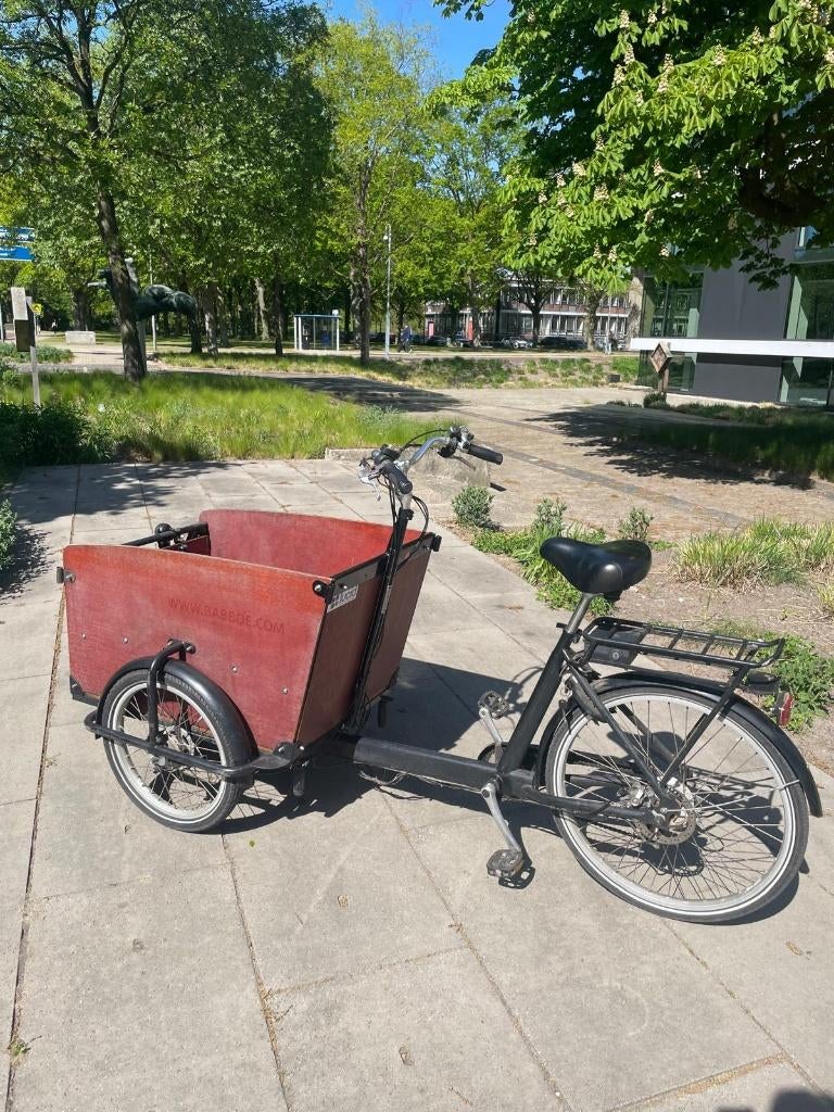 Babboe Bakfiets Big-E (accu aan vervanging toe), 4 kinderen of meer, Gebruikt, Elektrisch, Schijfrem
