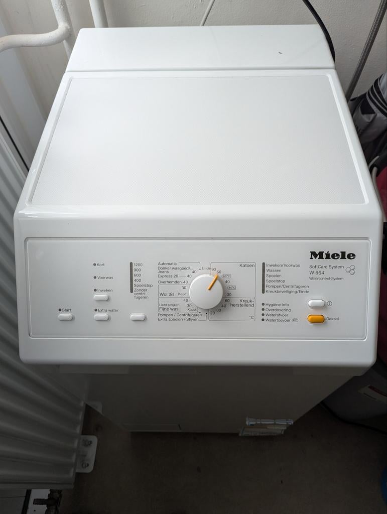 Miele W 664 Bovenlader Wasmachine - SoftCare System, Witgoed en Apparatuur, Wasmachines, Gebruikt, Bovenlader, 6 tot 8 kg, 85 tot 90 cm