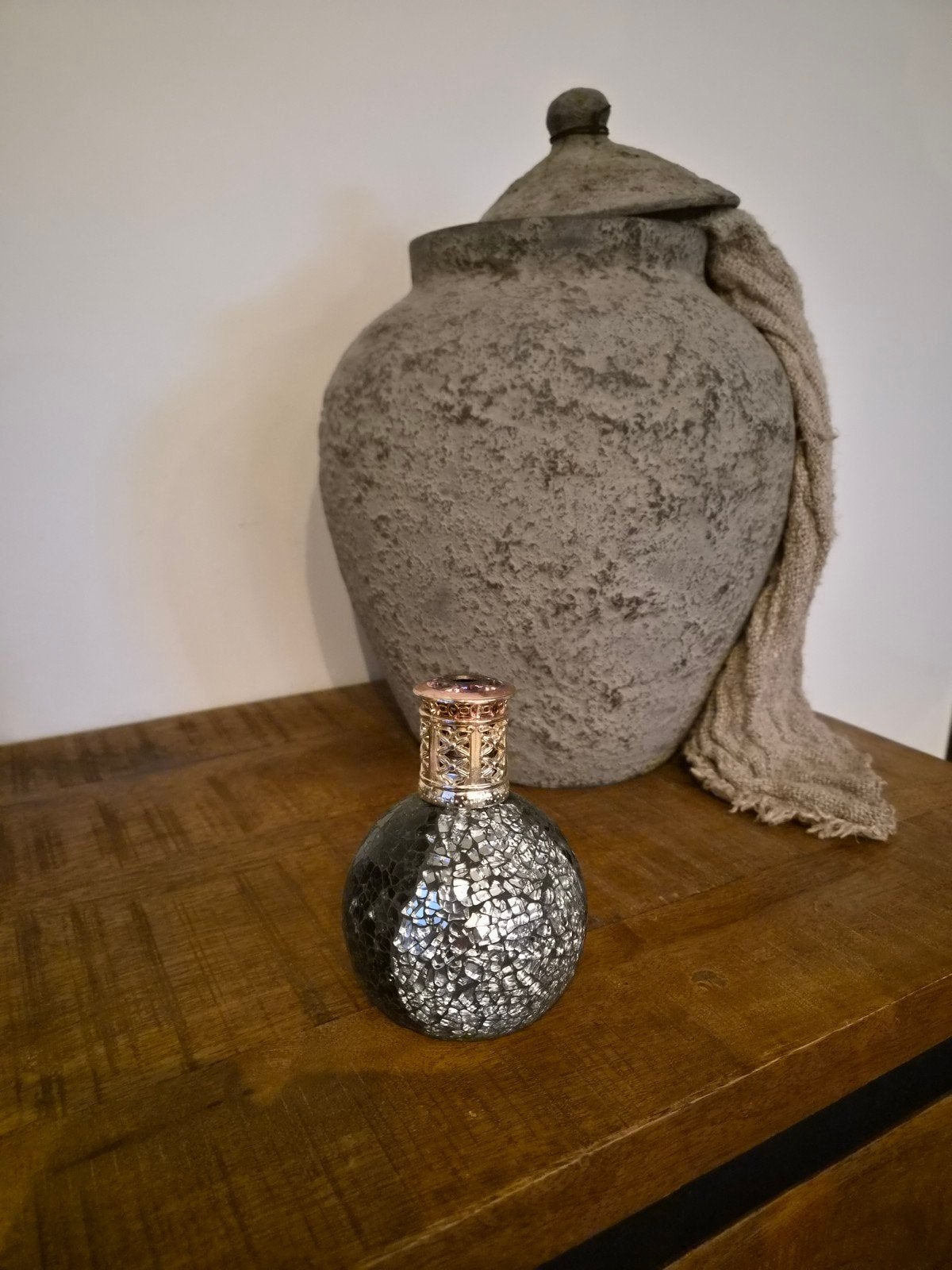 Decoratieve mozaïek olielamp, Gebruikt, Ophalen of Verzenden, Modern, Glas