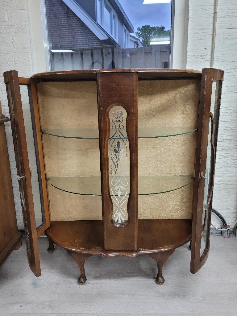 Virtinekast antiek, Glas, 100 tot 150 cm, 25 tot 50 cm, Antiek, vintage