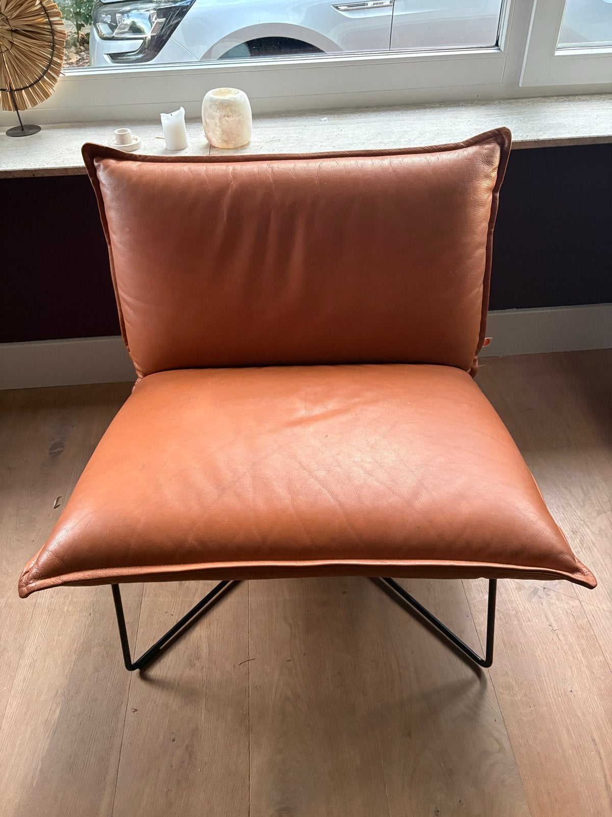 Jess Design leren fauteuil - Gebruikt, Huis en Inrichting, Ophalen, Gebruikt, Bruin, Leer