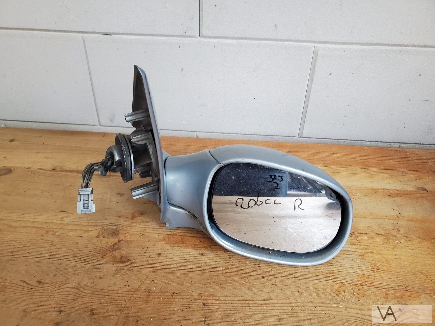 Spiegel 3x3 pins rechts Peugeot 206 cc blauw 2000 - 2006 €30, Auto-onderdelen, Gebruikt, -, -, Ophalen of Verzenden