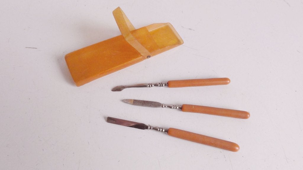 Manicure set antiek E, Ophalen of Verzenden