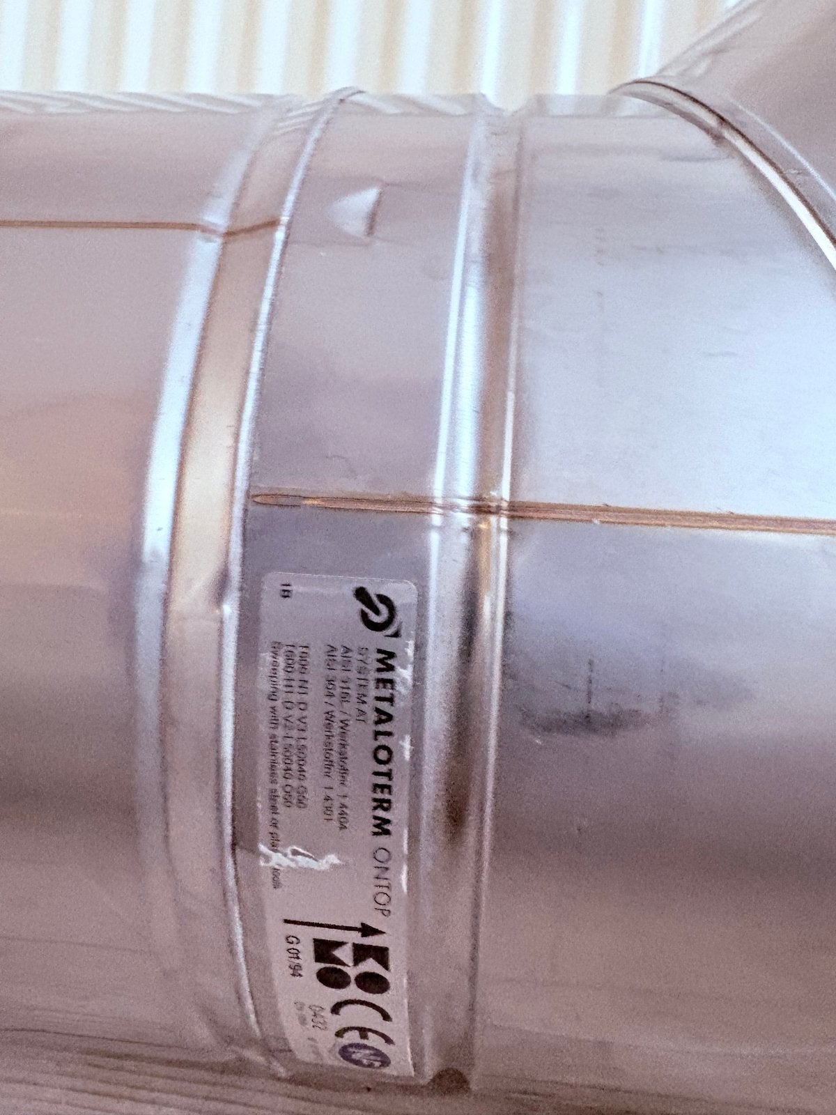 Rookkanaal 5 delen 200mm METALOTERM, Ophalen, Gebruikt, Overige brandstoffen, Houtkachel