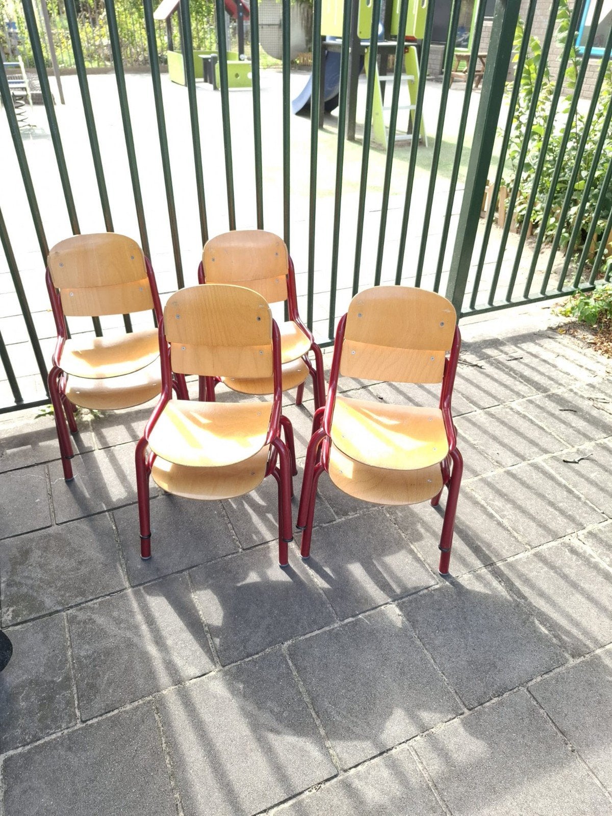 5 vintage schoolstoeltjes voor kinderen, Ophalen