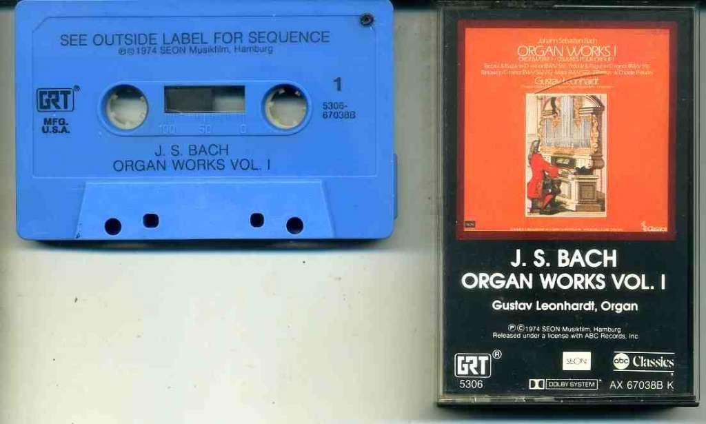 J.S. Bach Organ Works Vol. 1 7 nrs cassette 1974 ZGAN, Klassiek, 1 bandje, Ophalen of Verzenden, Zo goed als nieuw