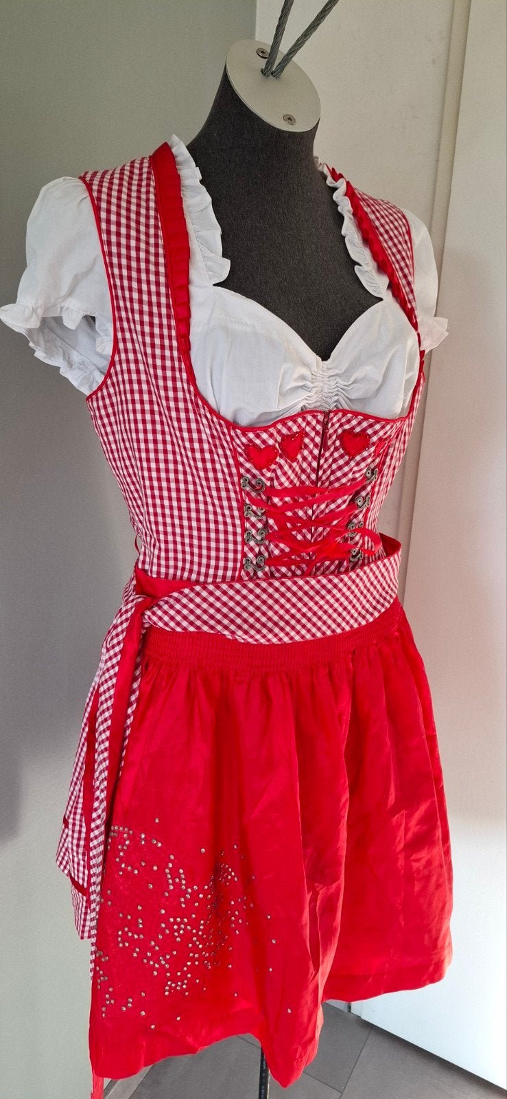 Krüger Madl dirndl oktoberfeest jurk 3 delig maat  42 igs, Krüger Madl, Maat 42/44 (L), Ophalen of Verzenden, Overige thema's