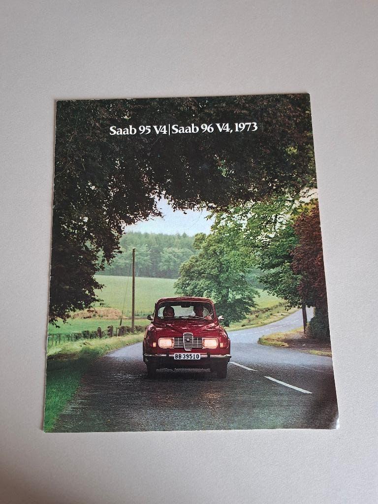BROCHURE SAAB 95V4 - 96V4 uit 1973, Ophalen of Verzenden, Zo goed als nieuw, Overige merken
