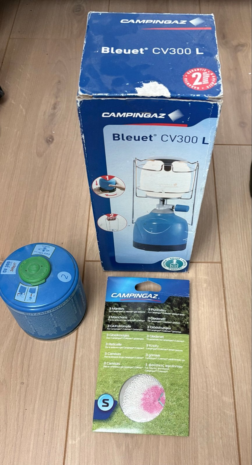 Campingaz Bleuet CV300 L Campinglamp met gasfles, Caravans en Kamperen, Ophalen, Gebruikt
