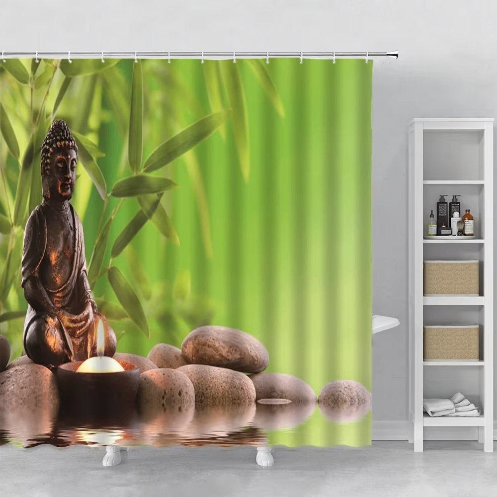 Bamboe Spa Douchegordijn 4 / Relax Zen Tuin, Verzenden, Nieuw